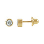 Sapphire Row Children's Lab-Grown Birthstone Screwback Studs - Diamond, 14K Yellow Gold