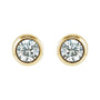 Sapphire Row Children's Lab-Grown Birthstone Screwback Studs - Diamond, 14K Yellow Gold (view 2)