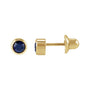 Sapphire Row Children's Lab-Grown Birthstone Screwback Studs - Blue Sapphire, 14K Yellow Gold