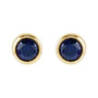 Sapphire Row Children's Lab-Grown Birthstone Screwback Studs - Blue Sapphire, 14K Yellow Gold (view 2)