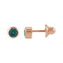Sapphire Row Children's Lab-Grown Birthstone Screwback Studs - Alexandrite, 14K Rose Gold