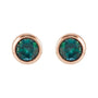 Sapphire Row Children's Lab-Grown Birthstone Screwback Studs - Alexandrite, 14K Rose Gold (view 2)