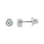 Sapphire Row Children's Lab-Grown Birthstone Screwback Studs - Diamond, 14K White Gold