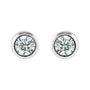 Sapphire Row Children's Lab-Grown Birthstone Screwback Studs - Diamond, 14K White Gold (view 2)