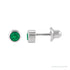 Sapphire Row Children's Lab-Grown Birthstone Screwback Studs - Emerald, 14K White Gold