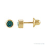 Sapphire Row Children's Lab-Grown Birthstone Screwback Studs - Alexandrite, 14K Yellow Gold