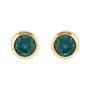 Sapphire Row Children's Lab-Grown Birthstone Screwback Studs - Alexandrite, 14K Yellow Gold (view 2)
