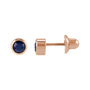Sapphire Row Children's Lab-Grown Birthstone Screwback Studs - Blue Sapphire, 14K Rose Gold