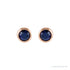 Sapphire Row Children's Lab-Grown Birthstone Screwback Studs - Blue Sapphire, 14K Rose Gold (view 2)