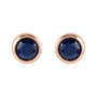 Sapphire Row Children's Lab-Grown Birthstone Screwback Studs - Blue Sapphire, 14K Rose Gold (view 2)