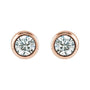 Sapphire Row Children's Lab-Grown Birthstone Screwback Studs - Diamond, 14K Rose Gold (view 2)