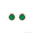 Sapphire Row Children's Lab-Grown Birthstone Screwback Studs - Emerald, 14K Rose Gold (view 2)