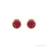 Sapphire Row Children's Lab-Grown Birthstone Screwback Studs - Ruby, 14K Yellow Gold (view 2)