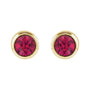 Sapphire Row Children's Lab-Grown Birthstone Screwback Studs - Ruby, 14K Yellow Gold (view 2)