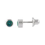 Sapphire Row Children's Lab-Grown Birthstone Screwback Studs - Alexandrite, 14K White Gold