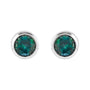 Sapphire Row Children's Lab-Grown Birthstone Screwback Studs - Alexandrite, 14K White Gold (view 2)