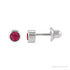 Sapphire Row Children's Lab-Grown Birthstone Screwback Studs - Ruby, 14K White Gold