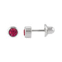 Sapphire Row Children's Lab-Grown Birthstone Screwback Studs - Ruby, 14K White Gold
