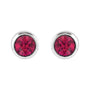 Sapphire Row Children's Lab-Grown Birthstone Screwback Studs - Ruby, 14K White Gold (view 2)
