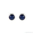 Sapphire Row Children's Lab-Grown Birthstone Screwback Studs - Blue Sapphire, 14K White Gold (view 2)