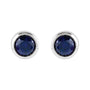 Sapphire Row Children's Lab-Grown Birthstone Screwback Studs - Blue Sapphire, 14K White Gold (view 2)