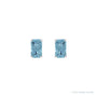 Sapphire Row Natural Emerald-Cut Gemstone Studs - Aquamarine, 14K White Gold (view 2)