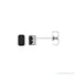 Sapphire Row Natural Emerald-Cut Gemstone Studs - Black Onyx, 14K White Gold