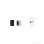 Sapphire Row Natural Emerald-Cut Gemstone Studs - Black Onyx, 14K White Gold
