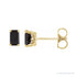 Sapphire Row Natural Emerald-Cut Gemstone Studs - Black Onyx, 14K Yellow Gold
