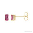 Sapphire Row Natural Emerald-Cut Gemstone Studs - Pink Tourmaline, 14K Yellow Gold