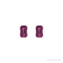Sapphire Row Natural Emerald-Cut Gemstone Studs - Pink Tourmaline, 14K White Gold (view 2)