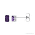Sapphire Row Natural Emerald-Cut Gemstone Studs - Amethyst, 14K White Gold