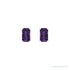 Sapphire Row Natural Emerald-Cut Gemstone Studs - Amethyst, 14K White Gold (view 2)