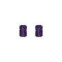 Sapphire Row Natural Emerald-Cut Gemstone Studs - Amethyst, 14K White Gold (view 2)