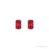 Sapphire Row Lab-Grown Emerald-Cut Gemstone Studs - Ruby, 14K White Gold (view 2)