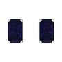 Sapphire Row Lab-Grown Emerald-Cut Gemstone Studs - Blue Sapphire, 14K White Gold (view 2)