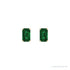 Sapphire Row Lab-Grown Emerald-Cut Gemstone Studs - Emerald, 14K Yellow Gold (view 2)
