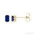 Sapphire Row Lab-Grown Emerald-Cut Gemstone Studs - Blue Sapphire, 14K Yellow Gold