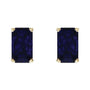 Sapphire Row Lab-Grown Emerald-Cut Gemstone Studs - Blue Sapphire, 14K Yellow Gold (view 2)