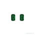 Sapphire Row Lab-Grown Emerald-Cut Gemstone Studs - Emerald, 14K White Gold (view 2)