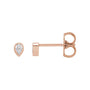 Sapphire Row Natural Diamond Pear Bezel Studs - 14K Rose Gold, 1/10 CTW