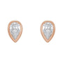 Sapphire Row Natural Diamond Pear Bezel Studs - 14K Rose Gold, 1/5 CTW (view 2)