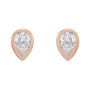 Sapphire Row Lab-Grown Diamond Pear Bezel Studs - 14K Rose Gold, 1/10 CTW (view 2)