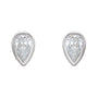 Sapphire Row Lab-Grown Diamond Pear Bezel Studs - 14K White Gold, 1/5 CTW (view 2)