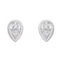 Sapphire Row Lab-Grown Diamond Pear Bezel Studs - 14K White Gold, 1/10 CTW (view 2)