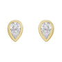 Sapphire Row Lab-Grown Diamond Pear Bezel Studs - 14K Yellow Gold, 1/10 CTW (view 2)