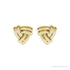 Sapphire Row Gold Triangle Knot Earrings - 14K Yellow Gold (view 2)