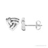Sapphire Row Gold Triangle Knot Earrings - 14K White Gold
