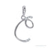 Sapphire Row Diamond Script Initial Pendant - C, 14K White Gold