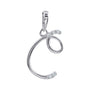 Sapphire Row Diamond Script Initial Pendant - C, 14K White Gold